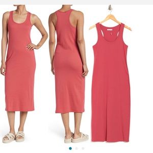 Stitchdrop scoop neck racer back rib knit dress